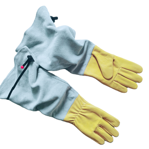 Vente en gros Gants de sécurité en cuir anti-chaleur résistants à l'épine Élagage de la peau de chèvre Poignet élastique 7 oz Gauntlet-L pour - Product Image 4