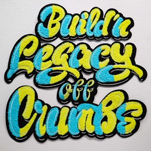 Factory Price Vintage Glitter Religion Faith Iron on Letter Style Patch Chenille Patch - Product Image 1