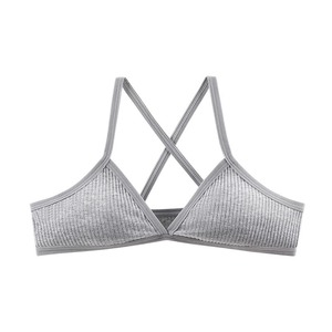 Sous-vêtements sexy en coton pour femmes confortables, soutien-gorge en coton sans fil à col en V profond pour femmes - Product Image 4