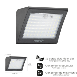 Lampada Solare LED da Parete 250 Lumen con Sensore di Movimento e Crepuscolare IP65 - Product Image 2