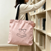 Sac à fermeture éclair en toile à motif de dessin animé imprimé personnalisé, sac de rangement durable et réutilisable, pochette d'emballage compacte, voyage en plein air