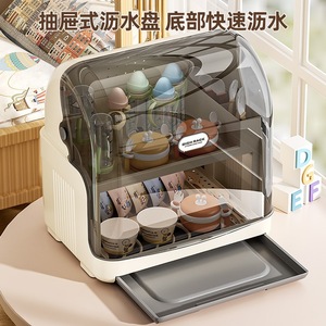 Baby Bottle Storage <b>Box</b> With Lid Rectangular Transparent Dish Rack For Baby Feeding Items - Product Image 5