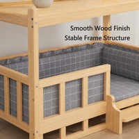Lit pour chien et chat en bois massif, design moderne, amovible, lavable, durable, écoresponsable, pour grandes races (Teddy, Golden Retriever)