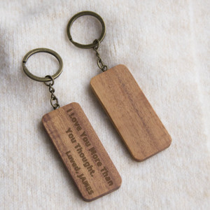 Engravable Wooden Keychain Blank Key Chain Engraving Anniversary Wood Crafts Gift Father's Day Gift