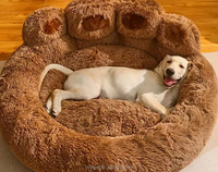 Produits pour animaux de compagnie, lit pour chien, forme de patte de designer, lit long en peluche, chaud, confortable, coussin pour animaux de compagnie, grand lit pour chien