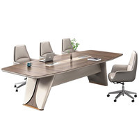 Ensemble de table de réunion Liyu Office Furniture, 6 tables en bois avec roulettes élégantes, blanc, 12 pieds en métal, table de conférence
