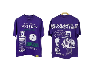 เสื้อยืดโอเวอร์ไซส์สีม่วงสำหรับผู้ชาย พิมพ์ลายดิจิทัล สไตล์ฮิปฮอป สตรีทแวร์ คอกลม แขนสั้น ลายกราฟิก - Product Image 1