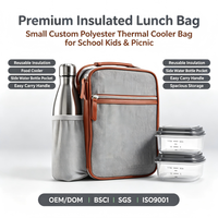 Petit sac de boîte à lunch en polyester de qualité supérieure personnalisé glacière pour pique-nique sac à lunch isotherme réutilisable pour enfants écoliers