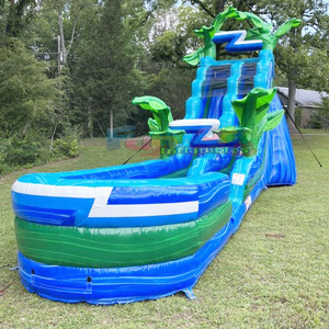 Château gonflable tropical commercial avec toboggan aquatique pour enfants - Product Image 3