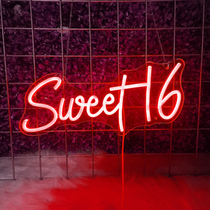 <b>Sweet</b> 16 Neon Sign Battery Powered with Dimmer Switch Acrylic Wall Hanging for Girls' Room Home Art 16th Birthday <b>Party</b> - Product Image 4