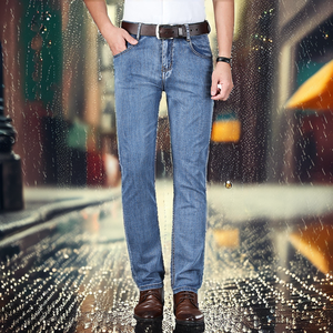 กางเกงยีนส์ทรงตรงผู้ชาย รุ่น Ice Pants ระบายอากาศได้ดี สีน้ำเงินอ่อน ล้างสีแบบวินเทจ มีกระเป๋า  สำหรับฤดูใบไม้ผลิ ไซส์ 28 ถึง 42 - Product Image 2