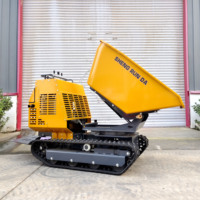 Mini tombereau chenillé pour travaux agricoles, buggy tout-terrain avec capacité de charge de 1,2 tonne, nouveau tombereau à béton sur chenilles