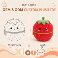 Échantillon Gratuit : Portefeuille Zippé Personnalisé en Peluche, Sac en Peluche Animaux de Dessin Animé, Sac Portable en Peluche