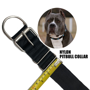 Collare per cani in nylon e metallo da 2 pollici, riflettente, con fibbia a sgancio rapido, per addestramento, stile classico americano per <span class=keywords><strong>Pitbull</strong></span> nero, alla moda - Product Image 6