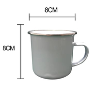 Mug en émail à sublimation multicolore avec bord en acier inoxydable, mug de camping en émail
