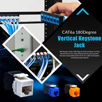 ZOERAX 1PCS Cat6A RJ45 Keystone Jack |   Jack Female Tanpa Alat untuk Terminasi UTP 180 Derajat |   Adaptor Jaringan Ethernet