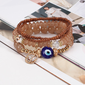 Pulseras de cuentas de bisutería con dije de ancla y cuentas de ojo turco para mujer, hechas en China - Product Image 4