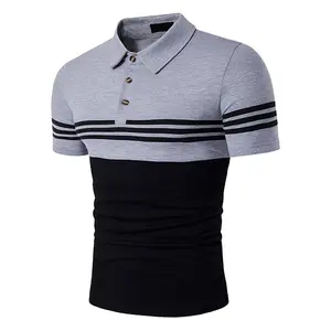 도매 OEM 서비스 고품질 승진 싼 셔츠 형식 골프 주문 면 줄무늬 폴로 t-셔츠 남자
