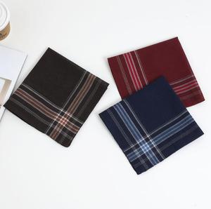 All'ingrosso elegante modello morbido fazzoletto di cotone grande classico a righe tinto fazzoletti da uomo - Product Image 6