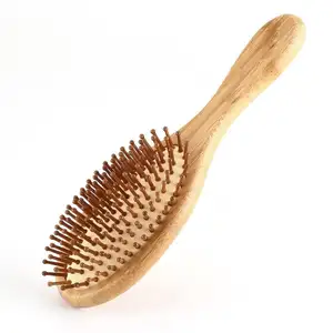 High Quality Natural Hair Airbag scalp Massage Comb Gift Carbonized bamboo Cushion Anti-static Comb Hair Brush with LOGO Engrave