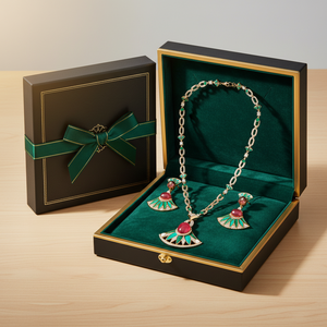 Perhiasan Set Lapis Emas Rose <span class=keywords><strong>Gold</strong></span> Mewah Grosir Desain Baru Gaya Liontin Kipas Populer <span class=keywords><strong>Dubai</strong></span> untuk Acara Hadiah - Product Image 6