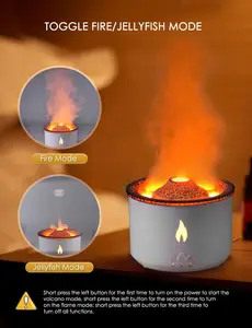Ubur-ubur Gunung Berapi Diffuser Minyak Esensial, Aroma Diffuser Aroma Api Portabel
