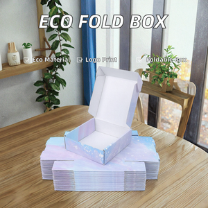 Boîte d'expédition en carton kraft pliable biodégradable avec logo personnalisé imprimé pour l'emballage de bougies et de produits alimentaires - Product Image 2