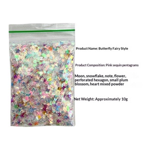 <span class=keywords><strong>Glitter</strong></span> in Polvere Misto Effetto Fata per Nail Art, Colore Illusione, Paillettes Dorate Scintillanti, Note Musicali, Farfalle, Luna, Stelle, Sognante, 10g, per Resina Epossidica - Product Image 5