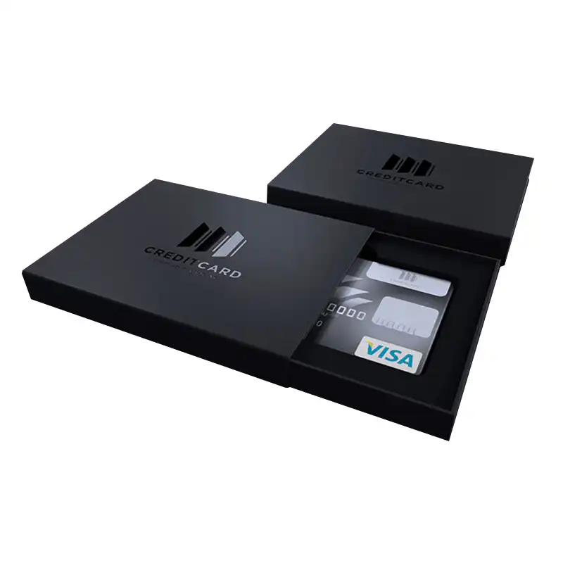 कस्टम डिजाइन मुद्रण लक्जरी व्यापार कार्ड बोर्ड दराज फिसलने क्रेडिट कार्ड उपहार बक्से पैकेजिंग