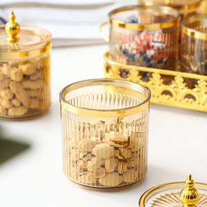 Món ăn khô Snack trong suốt tấm nhựa gia dụng bìa trái cây Bắc Âu tấm bộ đồ ăn trang trí vàng trang trí ramadan - Product Image 4