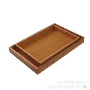 Plateau de présentation en bambou et bois, artisanat floral simple, pour pâtisseries, pain et fruits, 30 cm x 20 cm - Product Image 5