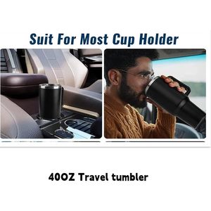 Stainless Steel Tumbler 40oz Vacuum Insulated With Handle Straw For Hot Cold Drinks Travel Home Office Use - Product Image 6