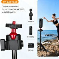 Trépied perche à selfie extensible 5 positions 15,5-30,5 cm, mini support de bureau 360° °   Rotule pour Insta360 X5/X4/Go3/3S DJI Pocket 3 Vlog