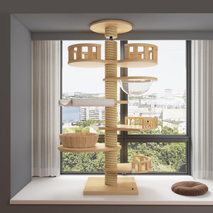 Structure d'escalade pour chat en bois massif moderne et écologique avec hauteur personnalisable, 4 niveaux et <span class=keywords><strong>tour</strong></span> pour chat - Product Image 5