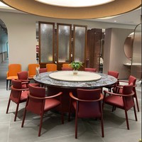 Elektrischer Hotel-Esstisch mit Steinplatte und Drehfunktion, Großer Runder Tisch für Private Esszimmer, Luxuriös für 15-20 Personen