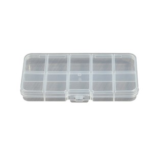 Transparent Plastic Storage Box 12.8x6.5x1.5cm 10 Compartments For Jewelry Nail <b>Clips</b> Screws Fish <b>Hooks</b> With Cover - Product Image 5
