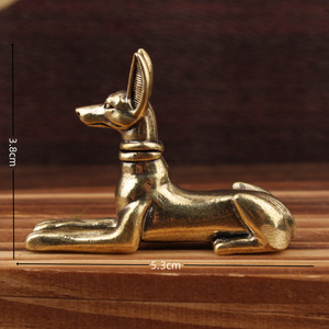 Vintage Brass Reclining Dog Figurine Tea Pet Desktop Ornament Zodiac Animal Decor <b>Metal</b> Craft Gift for Home Decoration - Product Image 4