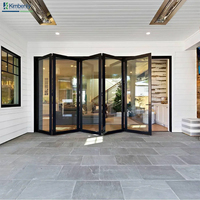 Porte pliante sur mesure en alliage d'aluminium robuste, moderne, insonorisée, avec verre trempé et quincaillerie de marque allemande, pour extérieur, centre commercial et chambre