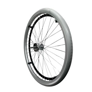 Roue arrière de fauteuil roulant 24 pouces 22 pouces, pneu plein, moyeu de style japonais, caoutchouc gris clair, accessoire pour équipement de fitness - Product Image 4