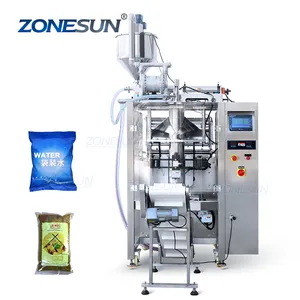 ZONESUN ZS-GFGT620 Full Automatic Paste Vertical Form Satchet Water Bag Filling And Sealing Packaging Machine With Feeding Pump