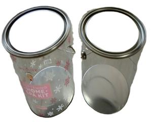 Cubo de Plástico Transparente Redondo con Tapa de Estaño y Base de Estaño, Diseño Personalizado de Fábrica, OEM - Product Image 3