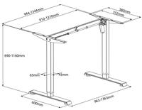 Offre Spéciale Ergonomique Intelligent Moteur Unique 2 Étapes Jambe Électrique Table Assis-Debout Bureau Réglage De La Hauteur Grand Chargement Pour Le Bureau