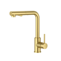 Robinet de cuisine extractible CUPC moderne à poignée unique et à trou unique en acier inoxydable 304 brossé pour camping-car et fourgonnette
