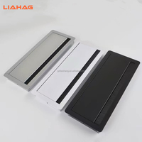 Cache-câbles rectangulaire en aluminium à fermeture douce pour bureau à domicile, avec brosse intégrée pour la gestion des câbles de bureau