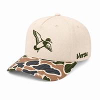 Gorra de Béisbol Estilo Caza Premium, Diseño de 5 Paneles con Frente Ajustable, Hebilla Metálica Antigua, Personalizable con la Identidad de Marca, Suministro de Fábrica