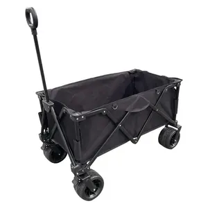 Camping Wagon Multi-Function Shopping Cart Household Camping Beach Fishing Wagon 4 Wheels Portable Folding Wagon