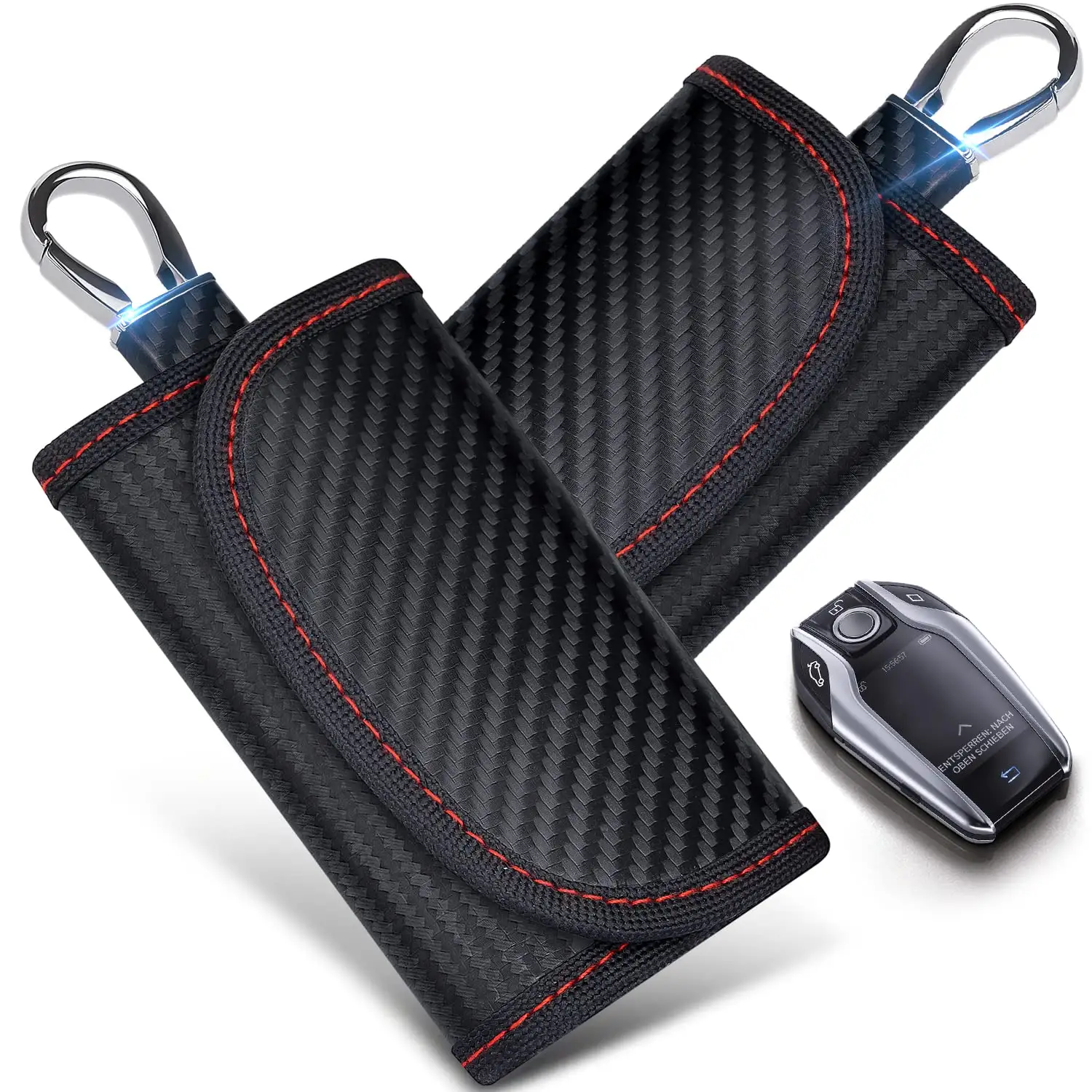 Key buckle protector (2 pieces) 2022 new bag signal shielding car key Faraday protective cover car RFID Faraday cage anti-theft