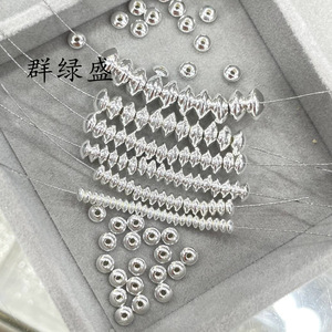 Cuentas redondas de plata de ley S925 Lush Greenery de 6 mm, cuentas espaciadoras tipo ábaco, cuentas sueltas para pulseras, collares, componentes para la fabricación de joyería DIY. - Product Image 2