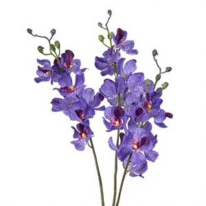 Orchidée <span class=keywords><strong>Vanda</strong></span> Artificielle 6 Fleurs en Soie Décoration Florale Maison Arrangements Floraux Bouquets Faits Main Floristerie Mariage Injection - Product Image 1