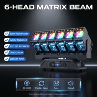Cabeza móvil LED profesional con matriz RGBW 4 en 1, efecto de haz con Aura Glow, 5 o 6 lentes, luz de escenario multiefecto para conciertos, discotecas y fiestas